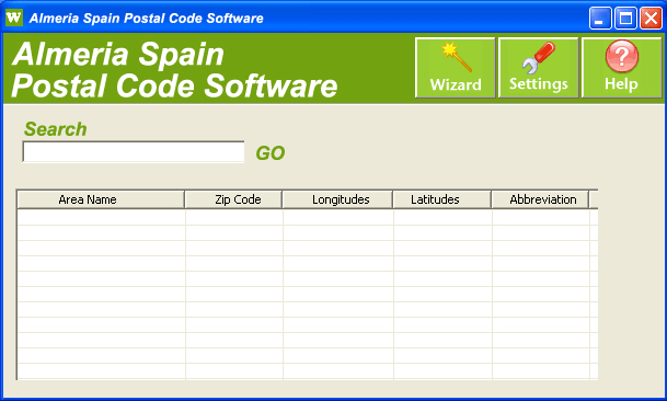 Almeria Spain Postal Code Software Screenshot